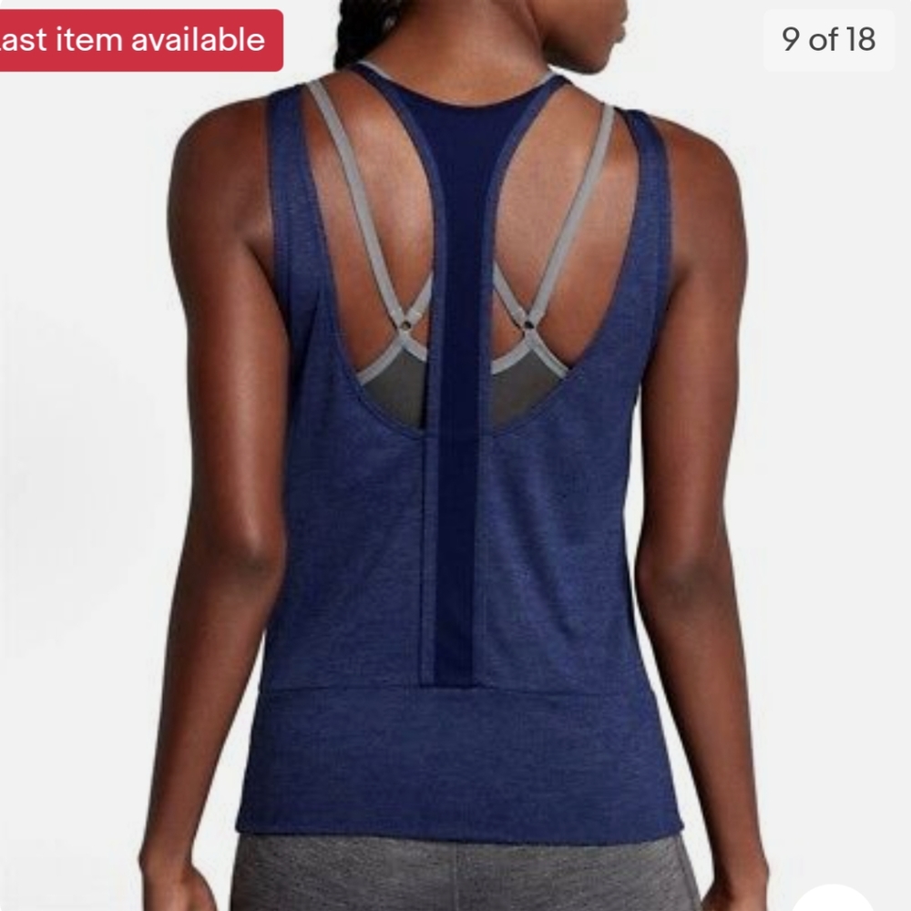 NWOT Nike Dry 904460 Women's Open Back Studio Tank Top Gym Training Tennis Yoga